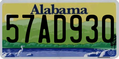 AL license plate 57AD930