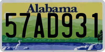 AL license plate 57AD931