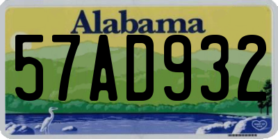 AL license plate 57AD932