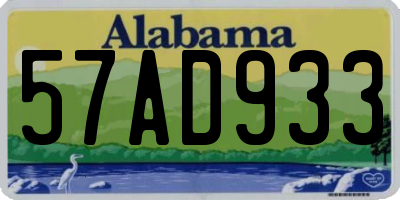 AL license plate 57AD933