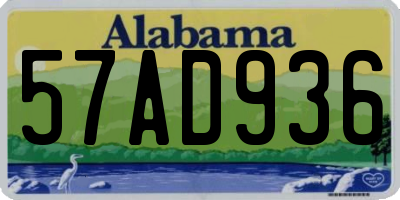 AL license plate 57AD936