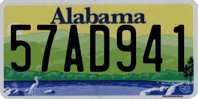 AL license plate 57AD941