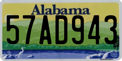 AL license plate 57AD943