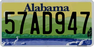 AL license plate 57AD947