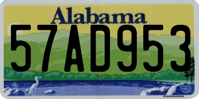 AL license plate 57AD953