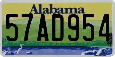 AL license plate 57AD954