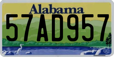 AL license plate 57AD957