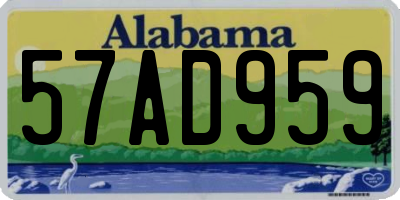 AL license plate 57AD959