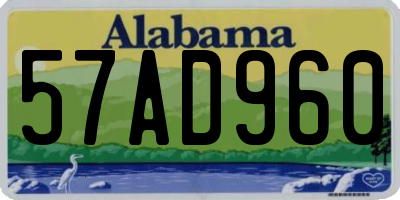 AL license plate 57AD960