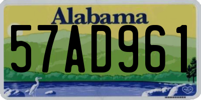 AL license plate 57AD961