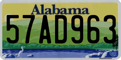 AL license plate 57AD963