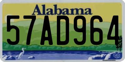 AL license plate 57AD964