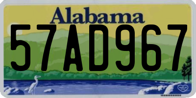 AL license plate 57AD967
