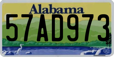 AL license plate 57AD973