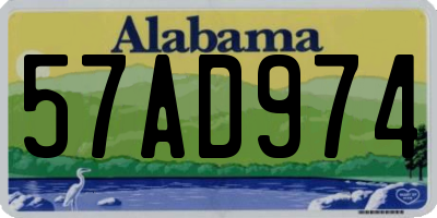 AL license plate 57AD974