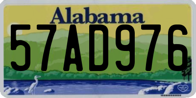 AL license plate 57AD976
