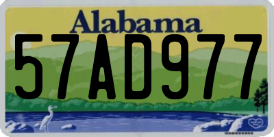 AL license plate 57AD977