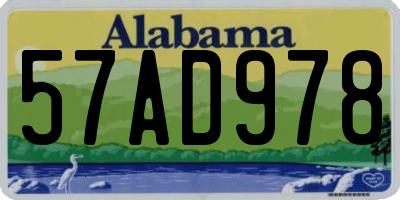 AL license plate 57AD978