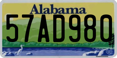 AL license plate 57AD980