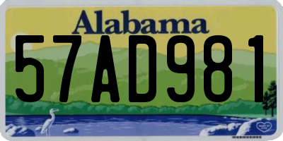 AL license plate 57AD981