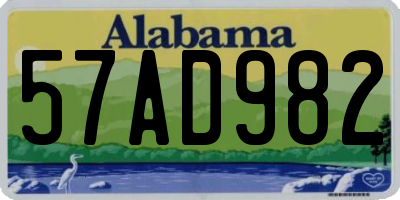 AL license plate 57AD982