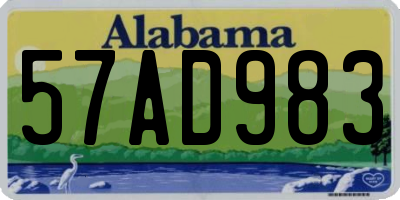 AL license plate 57AD983