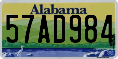 AL license plate 57AD984