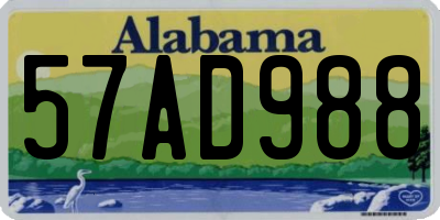 AL license plate 57AD988