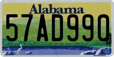 AL license plate 57AD990