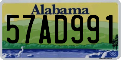 AL license plate 57AD991