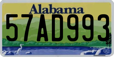 AL license plate 57AD993