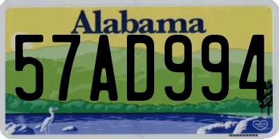AL license plate 57AD994
