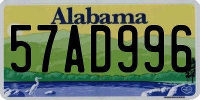 AL license plate 57AD996