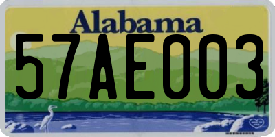 AL license plate 57AE003