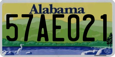 AL license plate 57AE021
