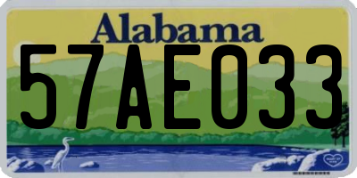 AL license plate 57AE033