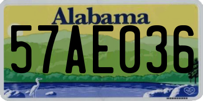 AL license plate 57AE036
