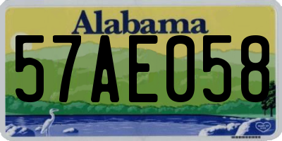 AL license plate 57AE058