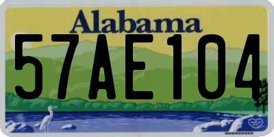 AL license plate 57AE104