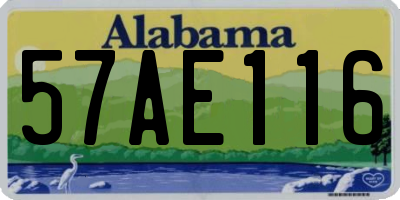 AL license plate 57AE116