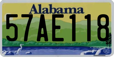AL license plate 57AE118