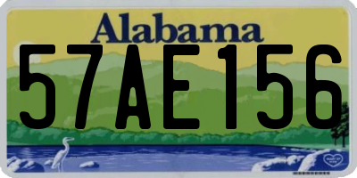 AL license plate 57AE156