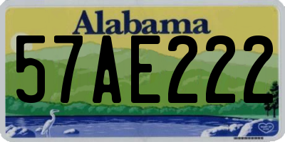 AL license plate 57AE222