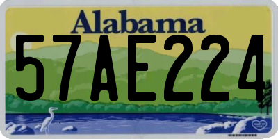 AL license plate 57AE224