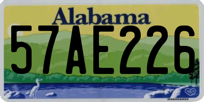 AL license plate 57AE226