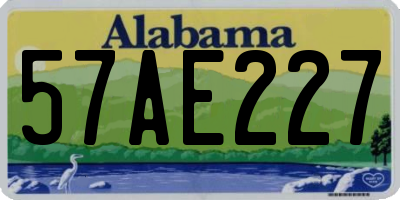 AL license plate 57AE227