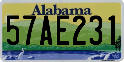 AL license plate 57AE231