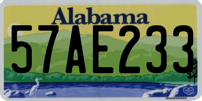 AL license plate 57AE233