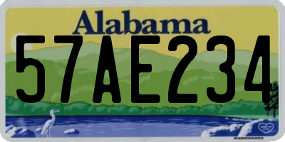 AL license plate 57AE234