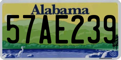 AL license plate 57AE239